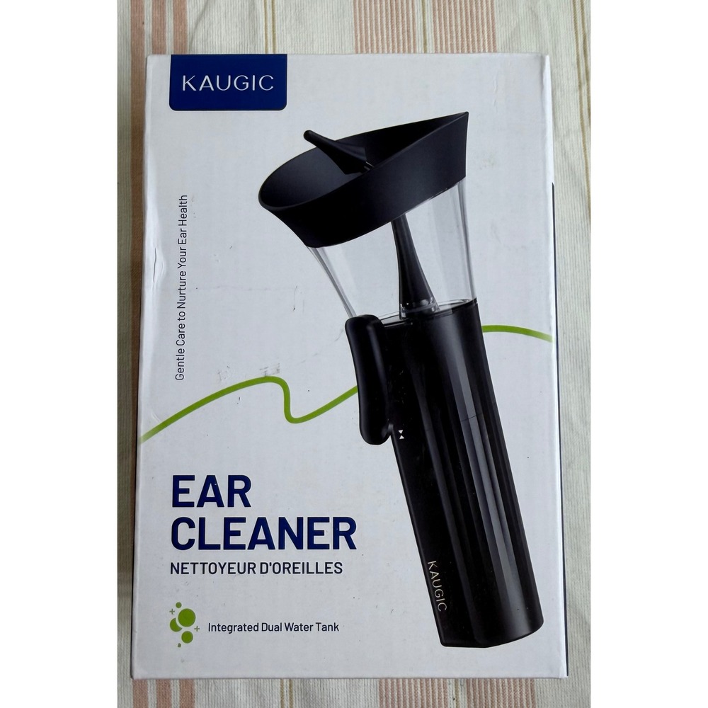 KAUGIC Electric Ear Cleaner Integrated Dual Water Tank Wax Removal System Black